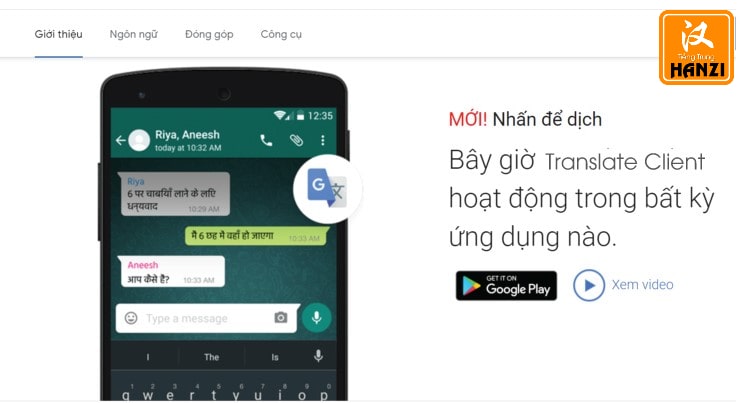 App dịch tiếng Trung Translate Client